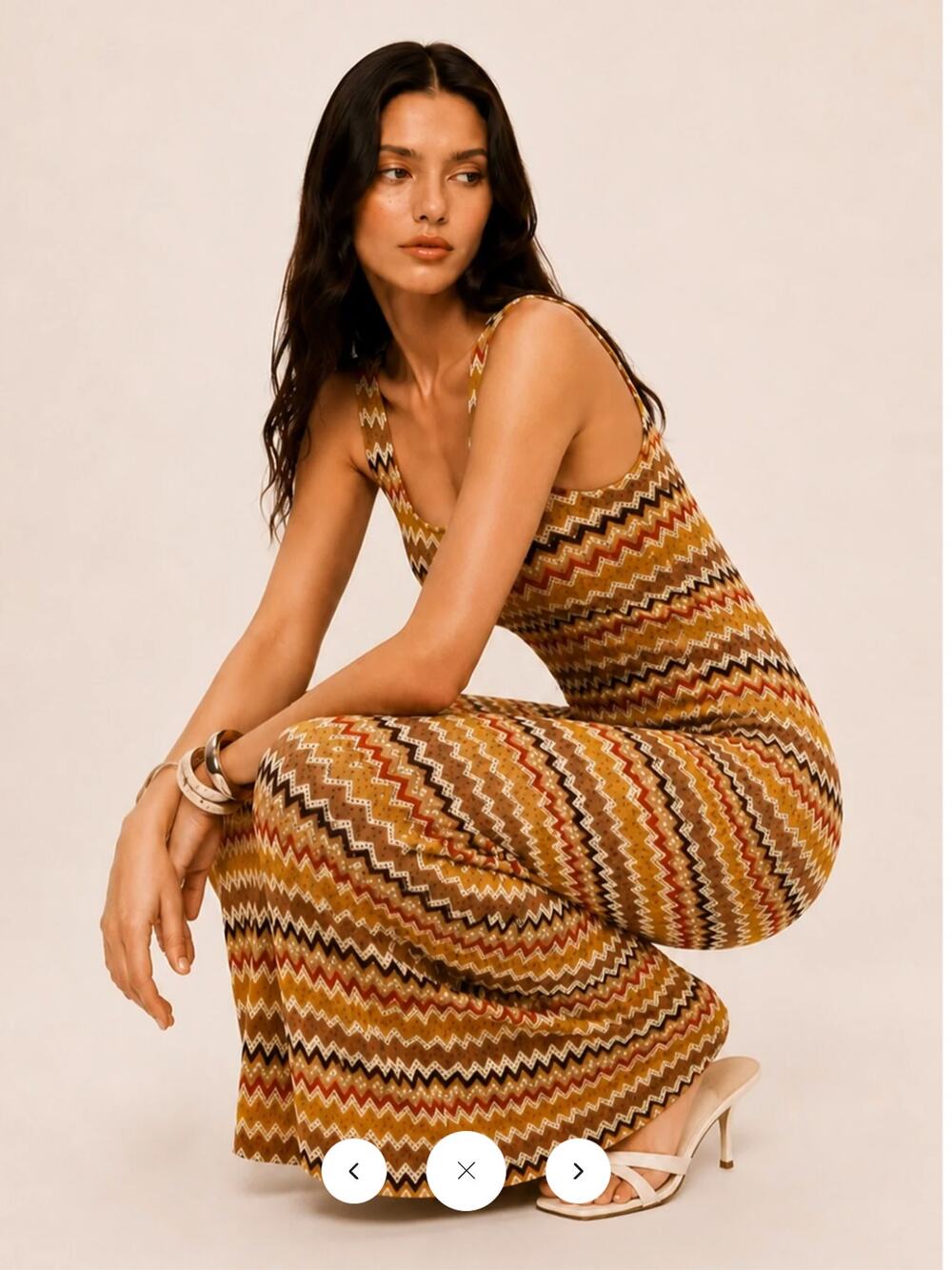 NWT Commense Cutout Back Zigzag Knit Maxi Dress Sz M